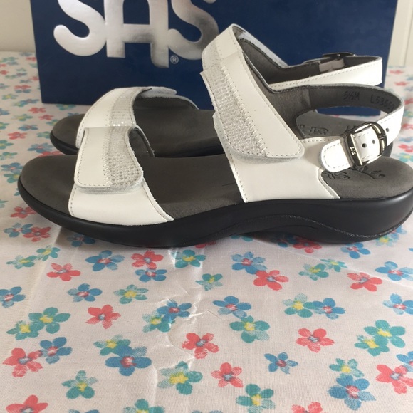SAS Nudu white slingback sandals NIB - Picture 4 of 8